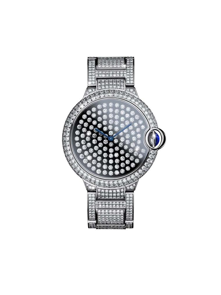 Cartier watches has launched the new Ballon Bleu Vibrating Setting, which looks as though it has been dipped in a constellation of sparkling diamonds that don't just twinkle, they tremble in response to your movements.
