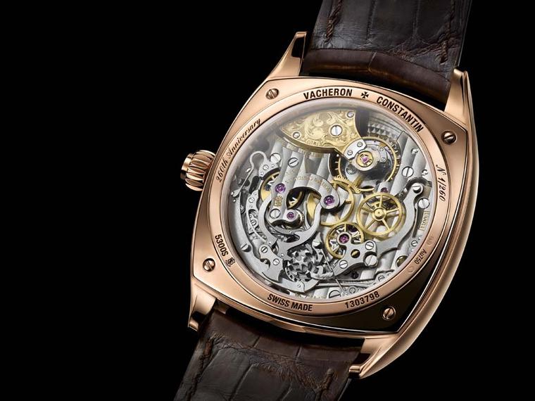 Like all Vacheron Constantin's 260th anniversary Harmony watches, great care has been taken over the decoration of the movement. The balance cock has been hand-engraved with an original design taken from one of Jean-Marc Constantin's first pocket watches 