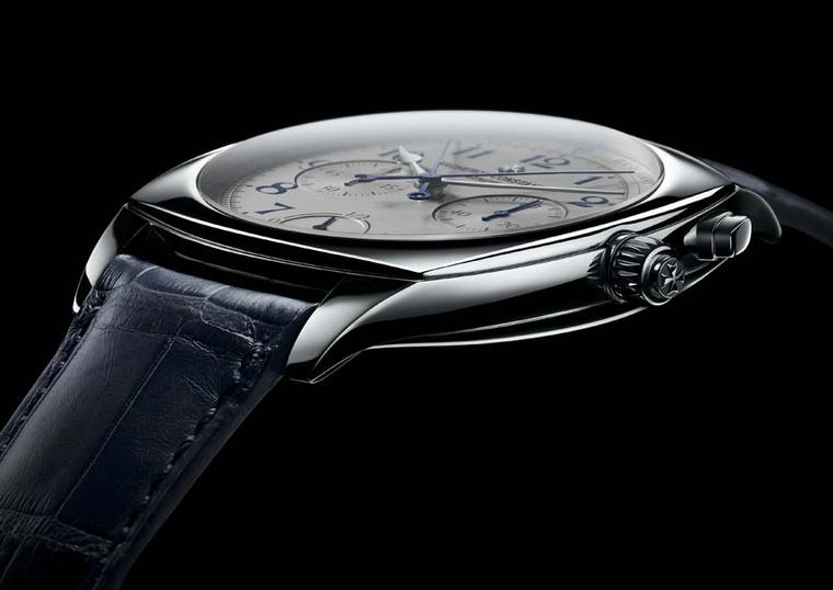acheron Constantin's new Harmony Ultra-Thin Grande Complication Chronograph shows off the lean profile of its case, which measures a record-breaking 8.4mm. The 42 x 52mm platinum case contains the newly developed calibre 3500 and its 459 parts can be admi