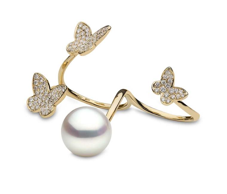 YOKO London Australian South Sea pearl double finger ring, as worn by actress Kara Tointon at this year's BAFTA ceremony.