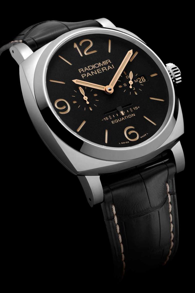 At the SIHH watch salon this year, Panerai watches unveiled a new astronomical complication - an equation of time - for its two main watch collections: the Radiomir (pictured here) and the Luminor.