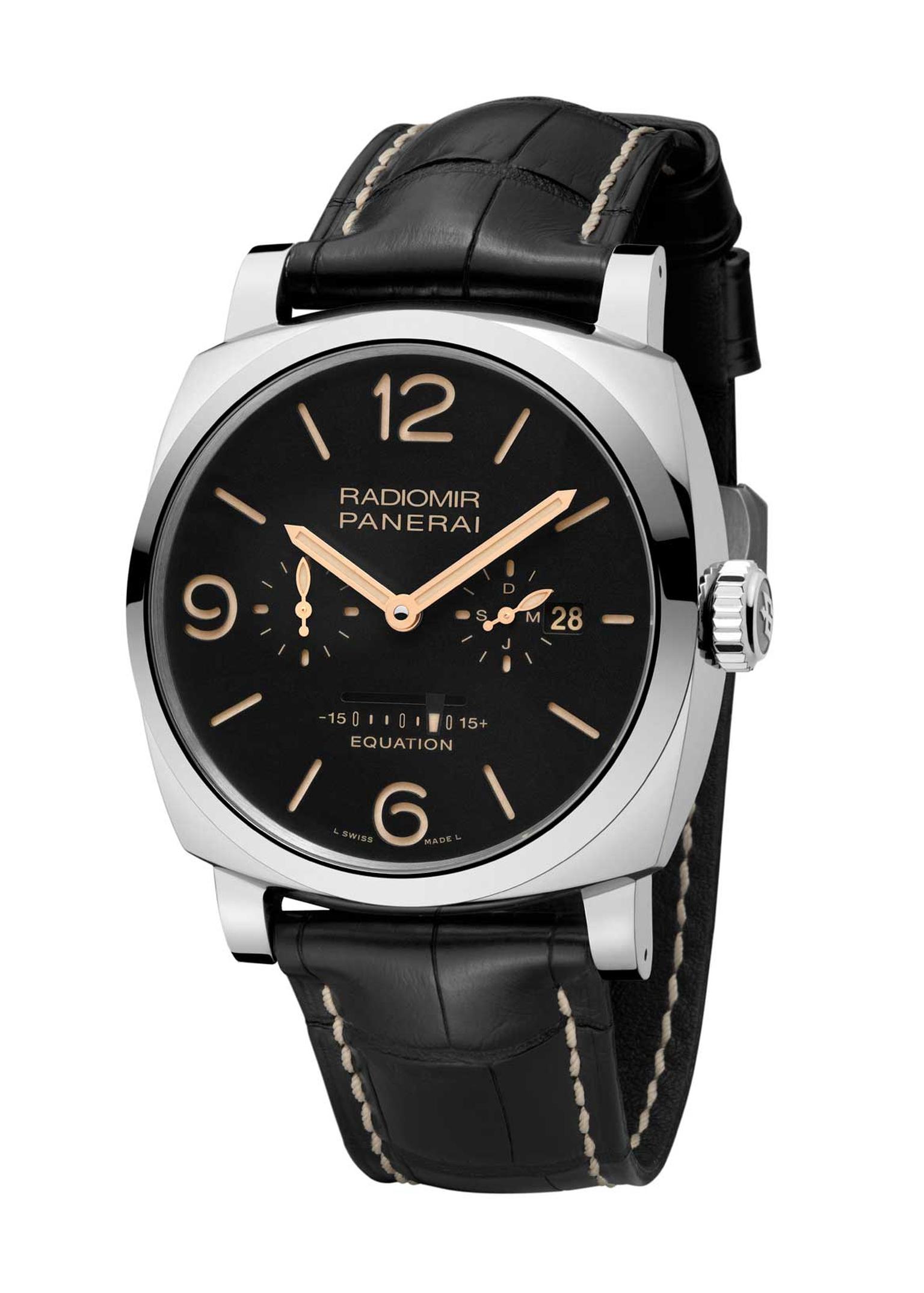 Retailed to the public since 1993, the Panerai Radiomir and Luminor models are so popular that they have their very own fan club of Paneristi aficionados. Pictured here, the new Panerai Radiomir 1940 Equation of Time 8-days in a 48mm stainless steel case.