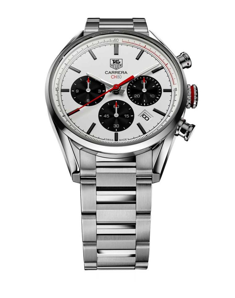 The TAG Heuer Carrera chronograph watch, conceived by Jack Heuer in 1963, was named after the Carrera Panamericana race and is the very essence of a sports watch, with large chronograph pushers, a legible dial, and a shock and water-resistant case to ride