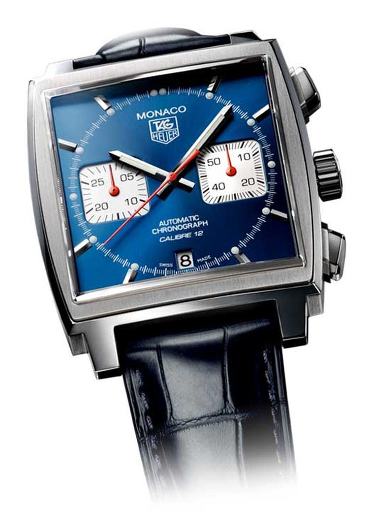 Monaco chronograph with blue dial