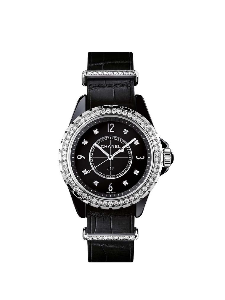 Chanel black watch J12 second hand vintage