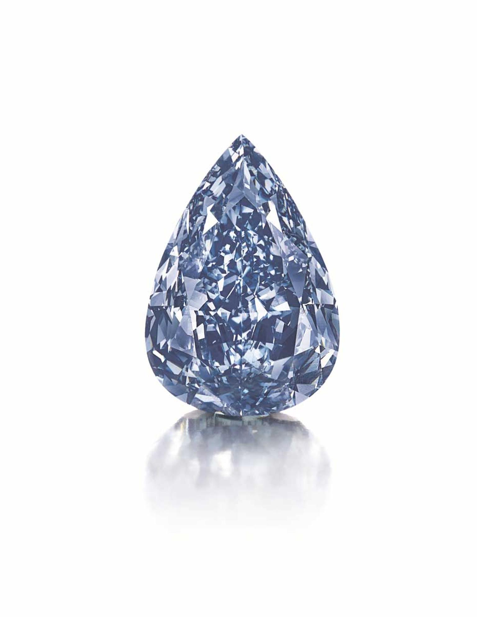Weighing in at 13.22ct, the flawless, Fancy Vivid Winston Blue diamond fetched a staggering $1.79m per carat.