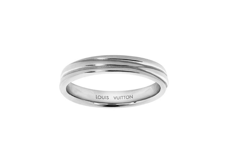 Louis Vuitton's Epi platinum wedding band embodies a union