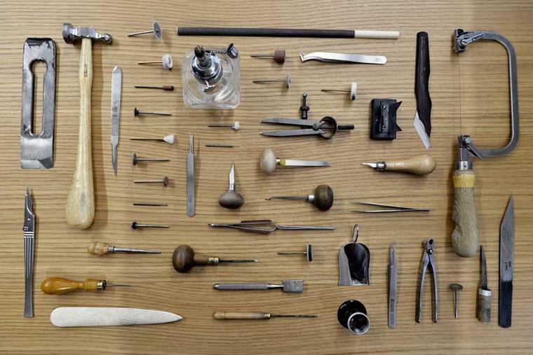 Some of the tools used by craftsmen at Cartier's Maison des Métiers d'Art.