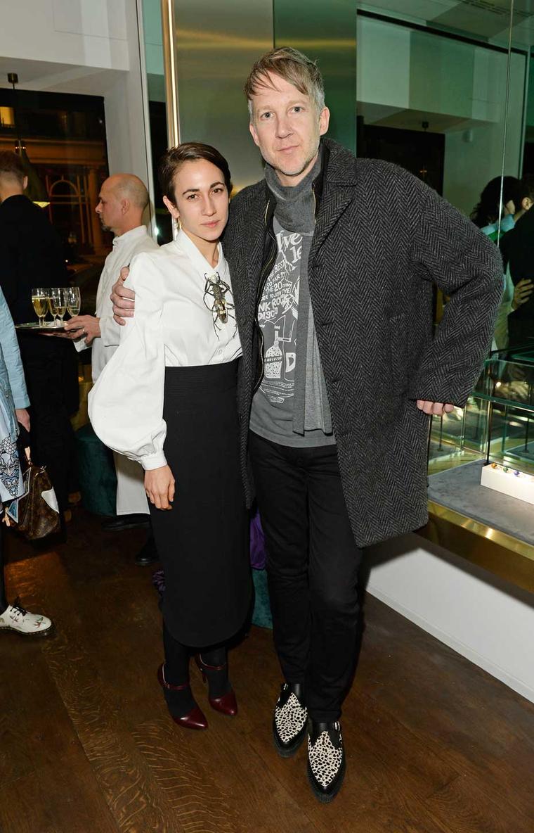 Jewellery designer Delfina Delettrez pictured with Jefferson Hack at her boutique opening in London.