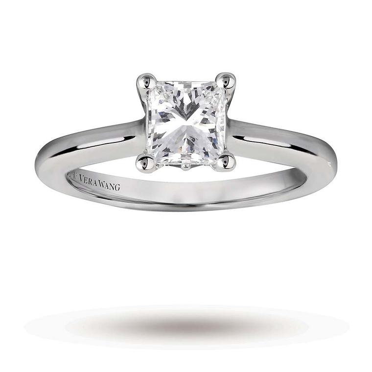 Vera Wang princess-cut diamond engagement ring.