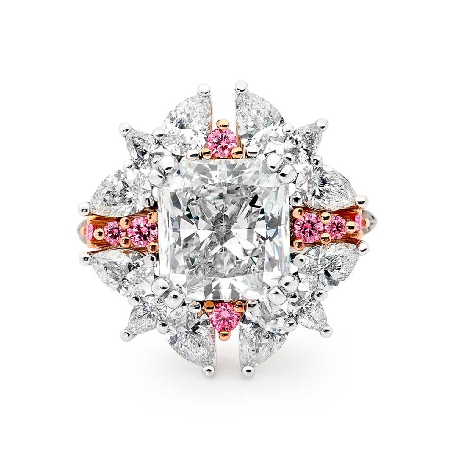 Linneys Argyle pink diamond ring in white and rose gold with