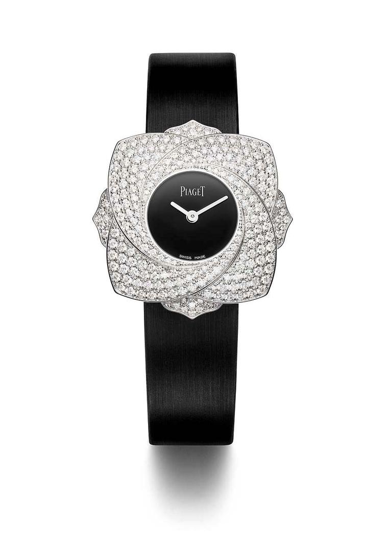 The petals of the rose on Piaget's Limelight Blooming Rose watch are set with 256 diamonds totalling 2.50ct.