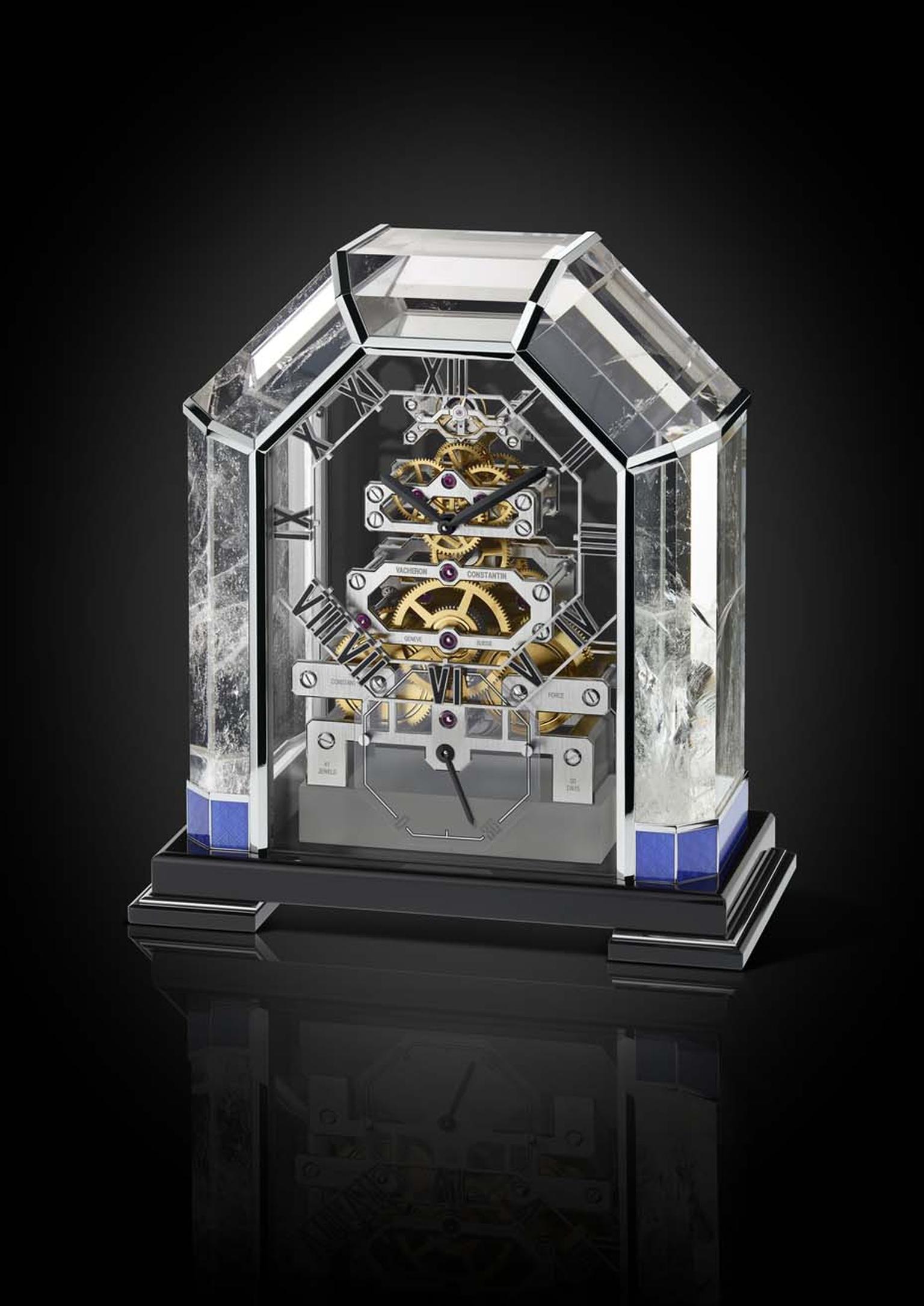 Vacheron Constantin has revisited one of its Art Deco table clocks from 1933 this year with the Arca, a unique and beautifully crafted clock made from rock crystal.
