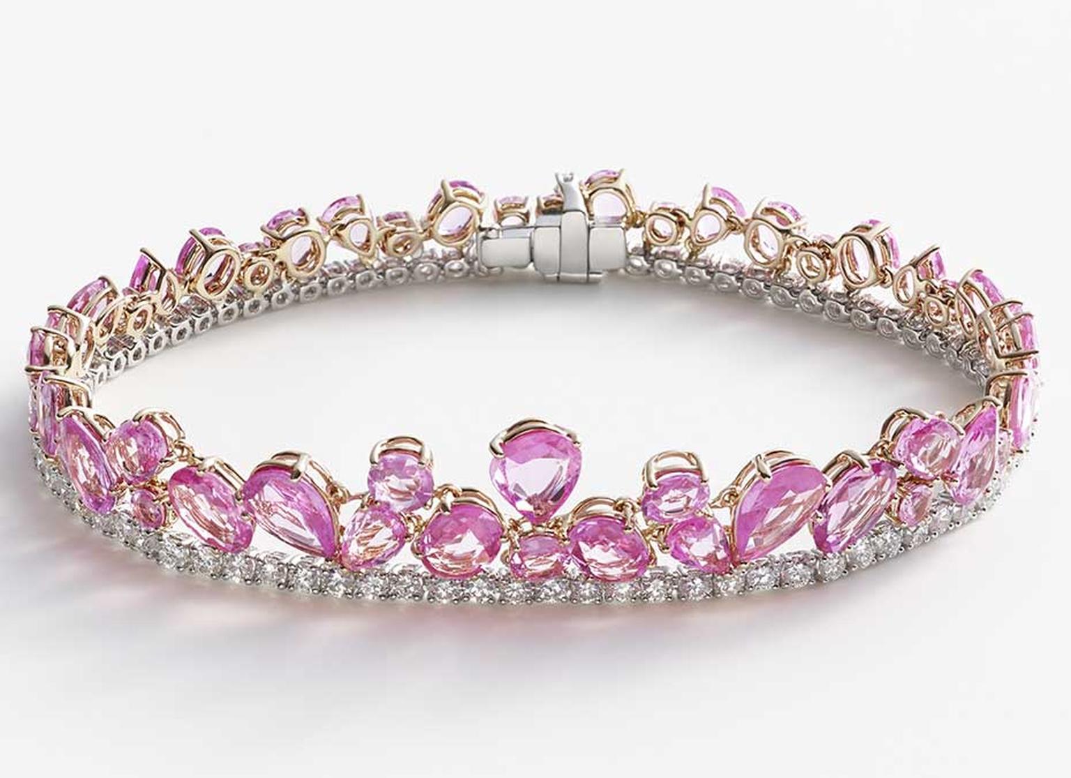 Pink Sapphire Bracelet in Rose Gold