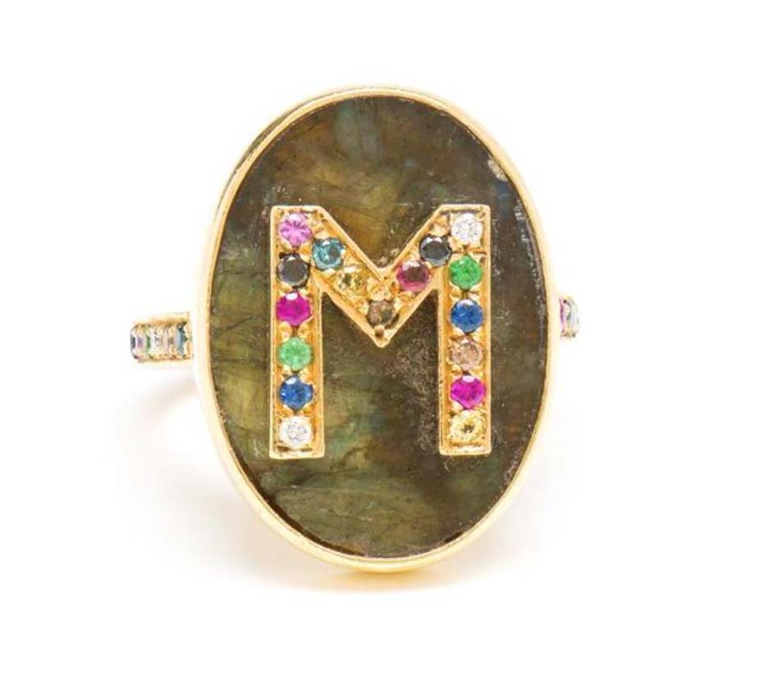 Personalised designer jewellery is a key trend for 2015, so spoil your mother with this bespoke Carolina Bucci high jewellery ring, featuring a gemstone-encrusted letter.