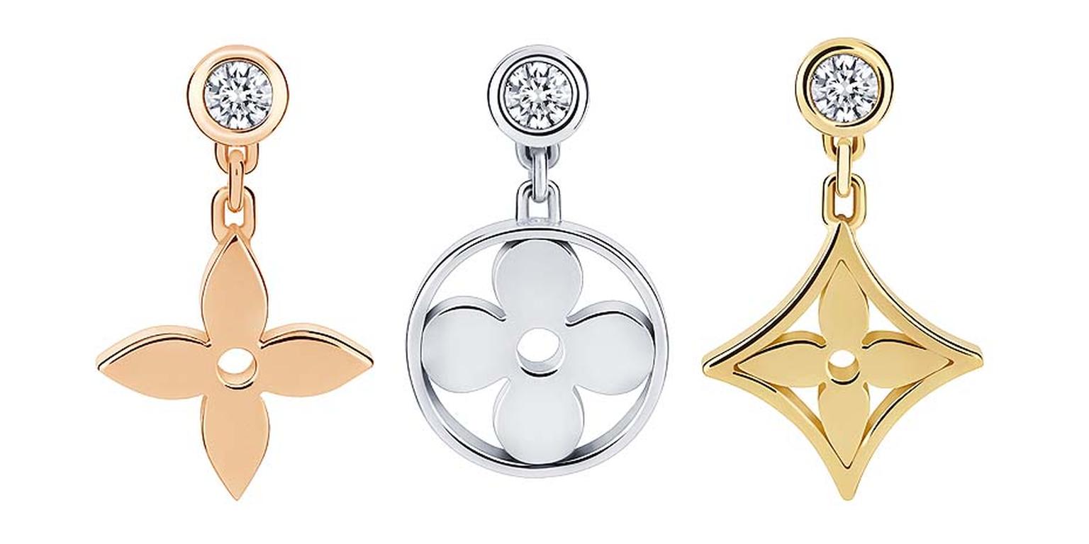 Monogram Idylle gold and diamond earrings, Louis Vuitton