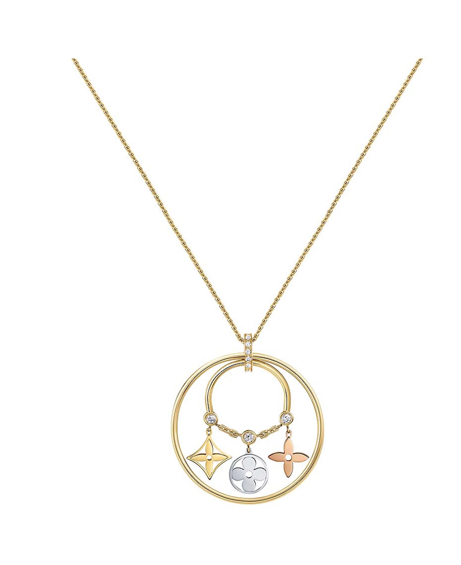 Louis Vuitton Gold Monogram Charm Necklace