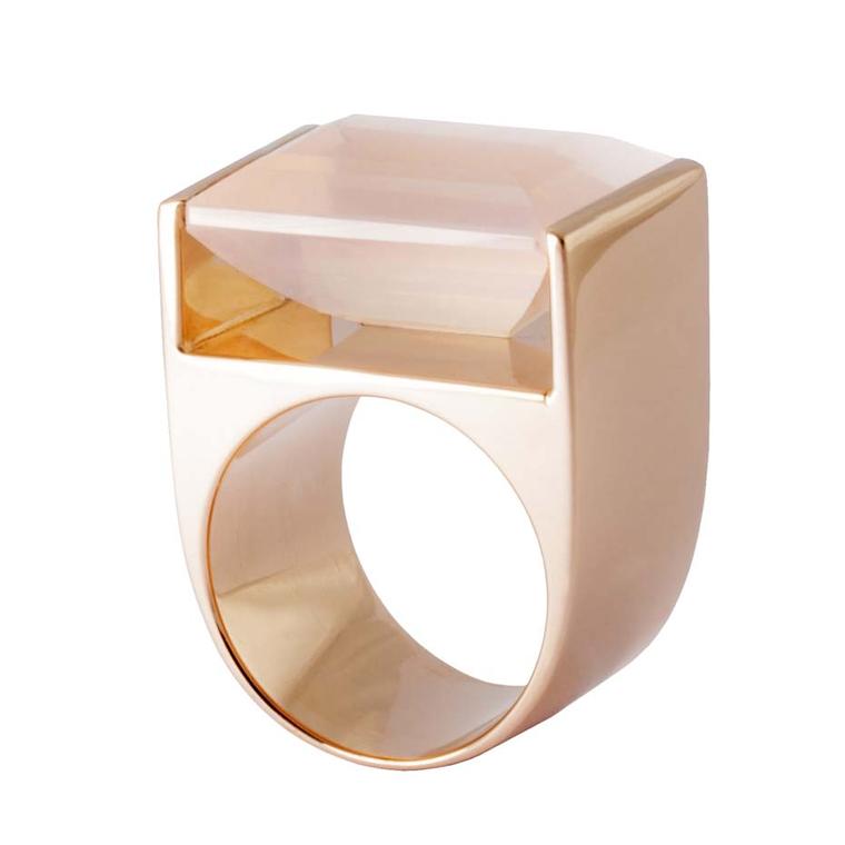 Kattri Quadrant rose gold and rose quartz ring (£4,900).