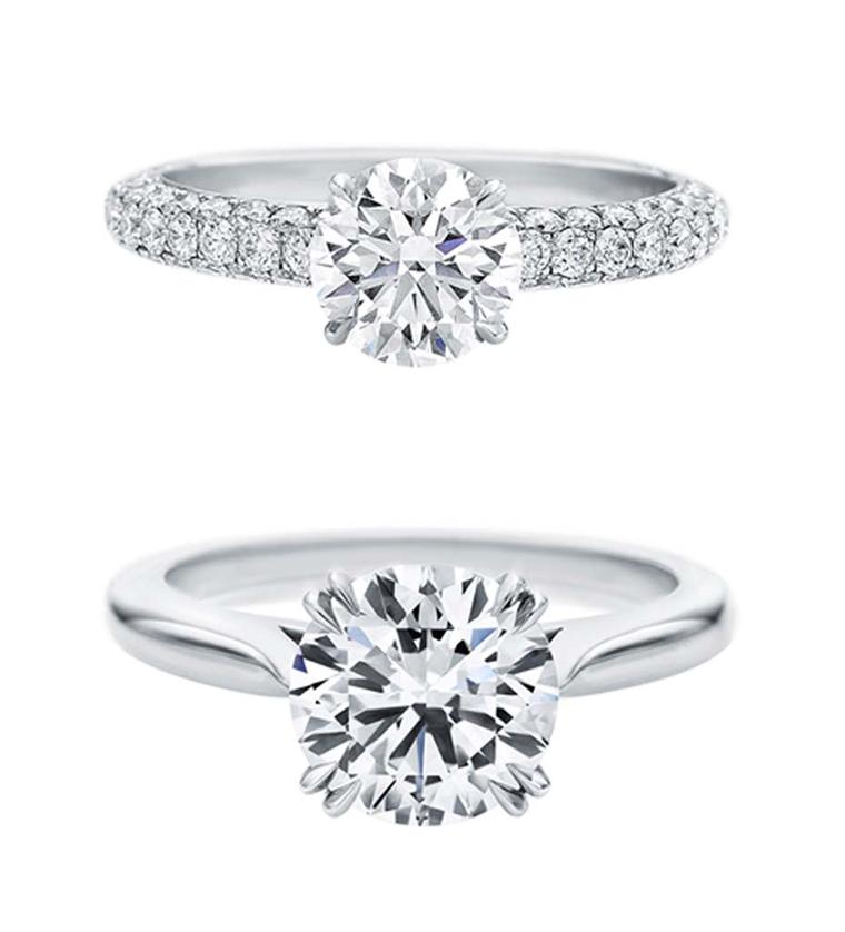 Harry Winston Attraction and Round Brilliant Solitaire diamond engagement rings