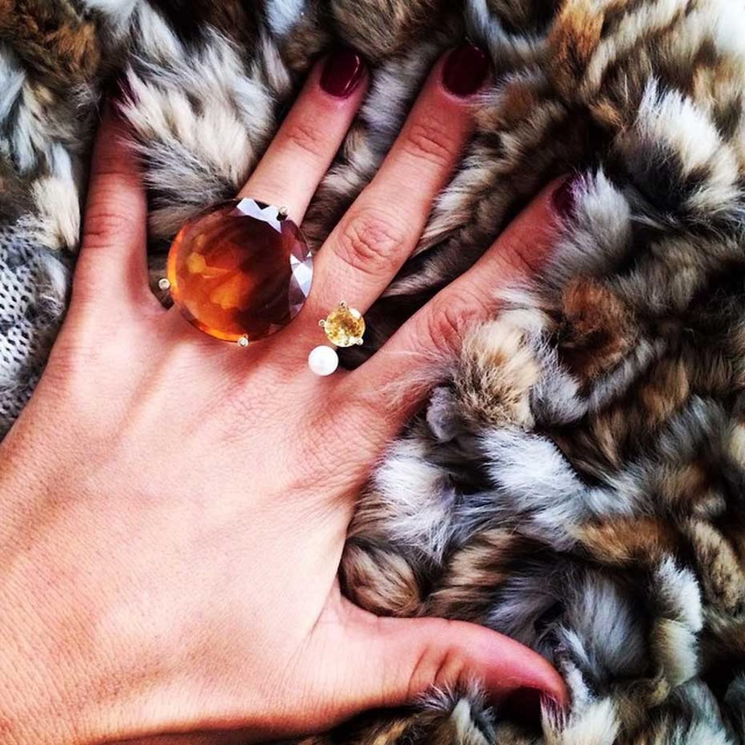 Italian jewellery designer Delfina Delettrez regularly shares snaps of her unique and colourful jewellery on Instagram. Image: @delfinadelettrez Instagram