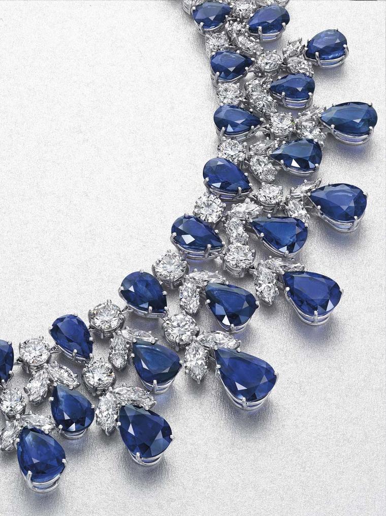 Graff sapphire and diamond necklace. Estimate: $250-300,000.