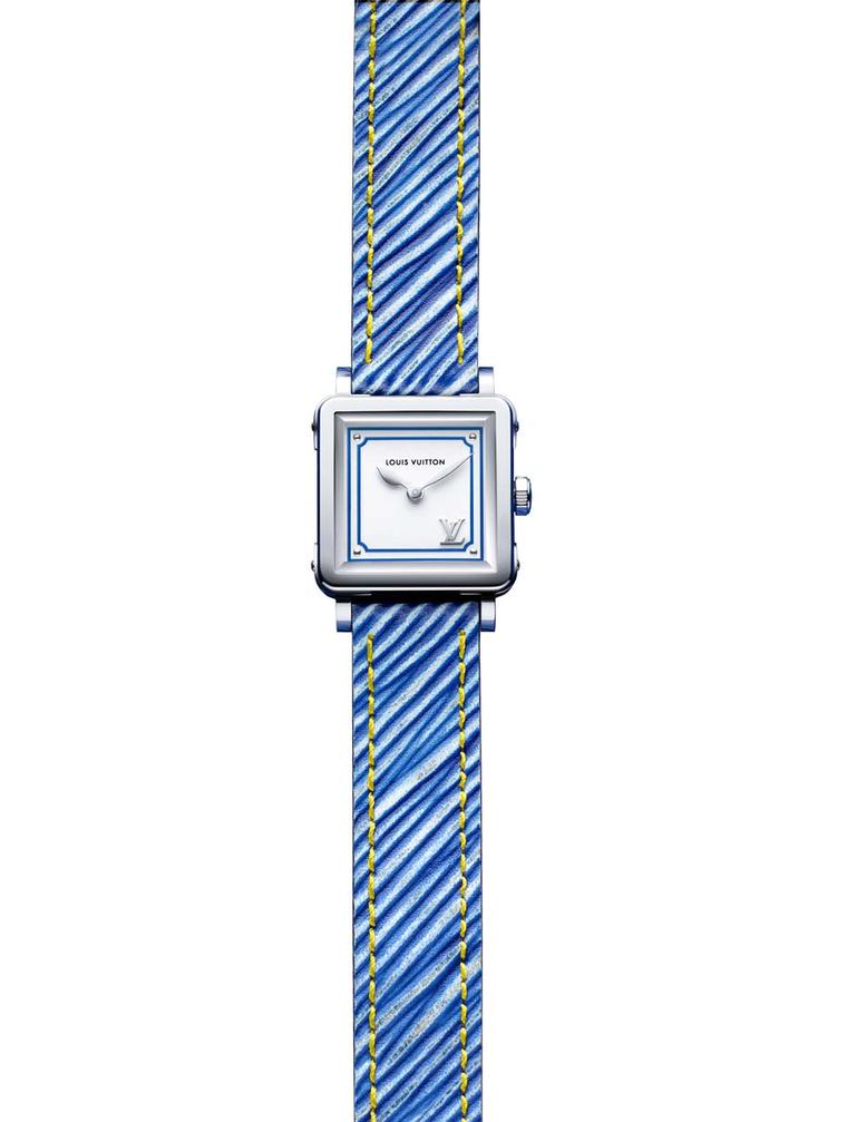 LOUIS VUITTON PARIS Ladies Watch Blue Face Classic Print Logo Monogram on  Band $1,300.00 - PicClick