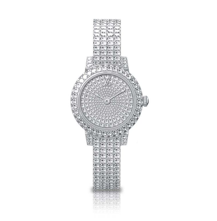 Louis Vuitton Tambour Stainless Steel with Diamonds Bijou Petale