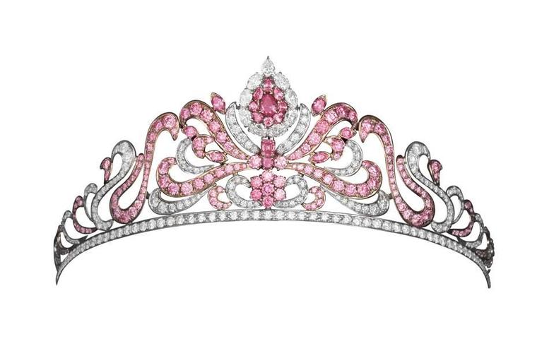 Pink Diamond tiara, created by Asprey jewellery and bought by Linneys for $2 million in 2012, is a truly unique piece set with 20.00cts of pink diamonds from the soon to be depleted Argyle mine in Australia.