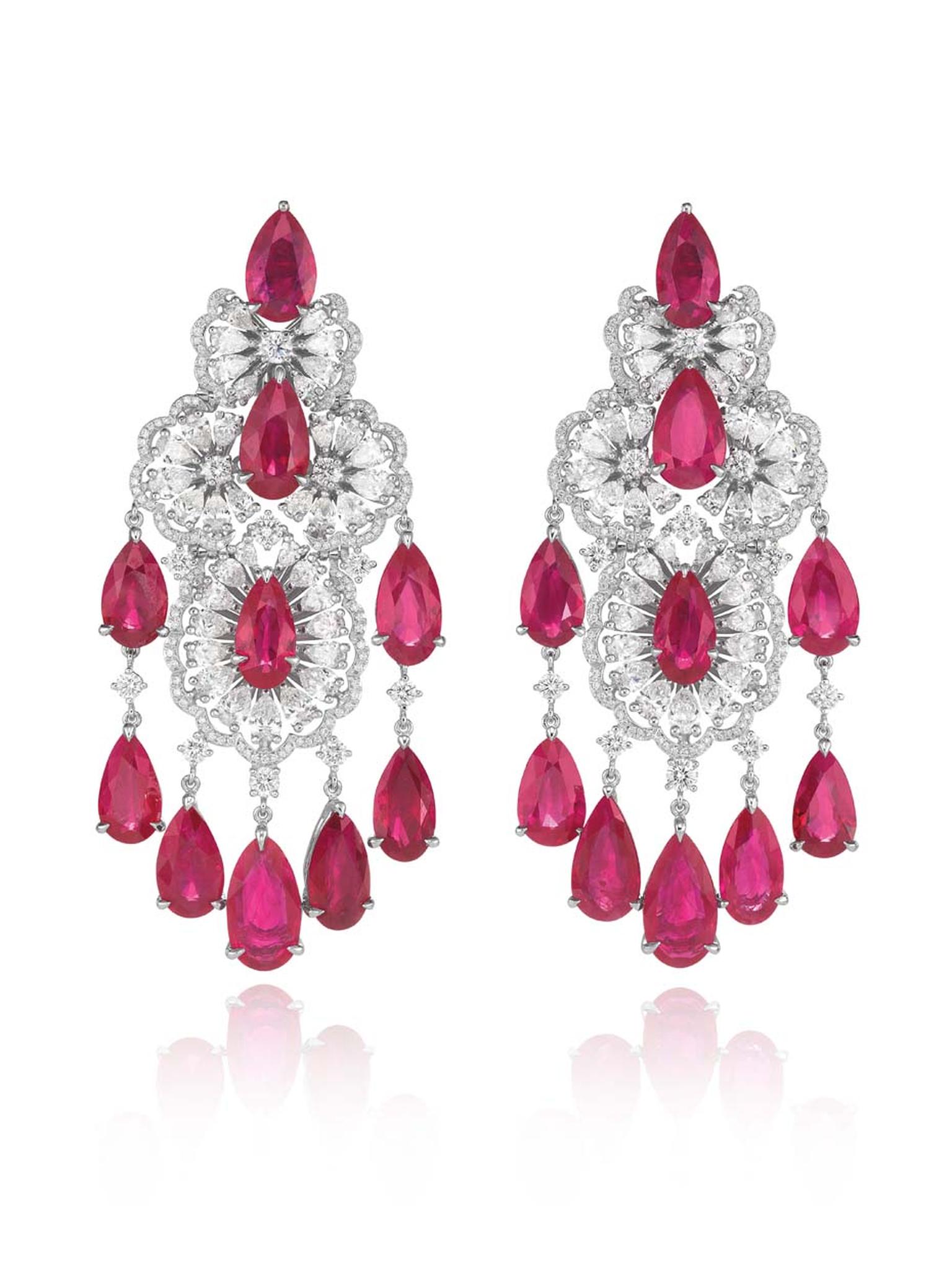 Chopard ruby and diamond earrings from the Haute Joaillerie collection.