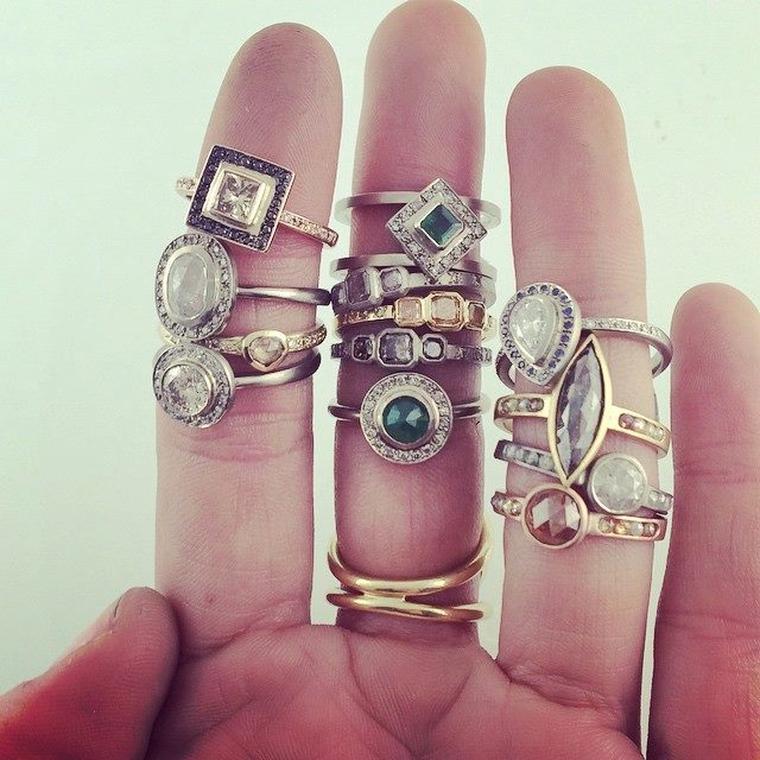 A selection of unique engagement rings from Tomfoolery's Metier collection.