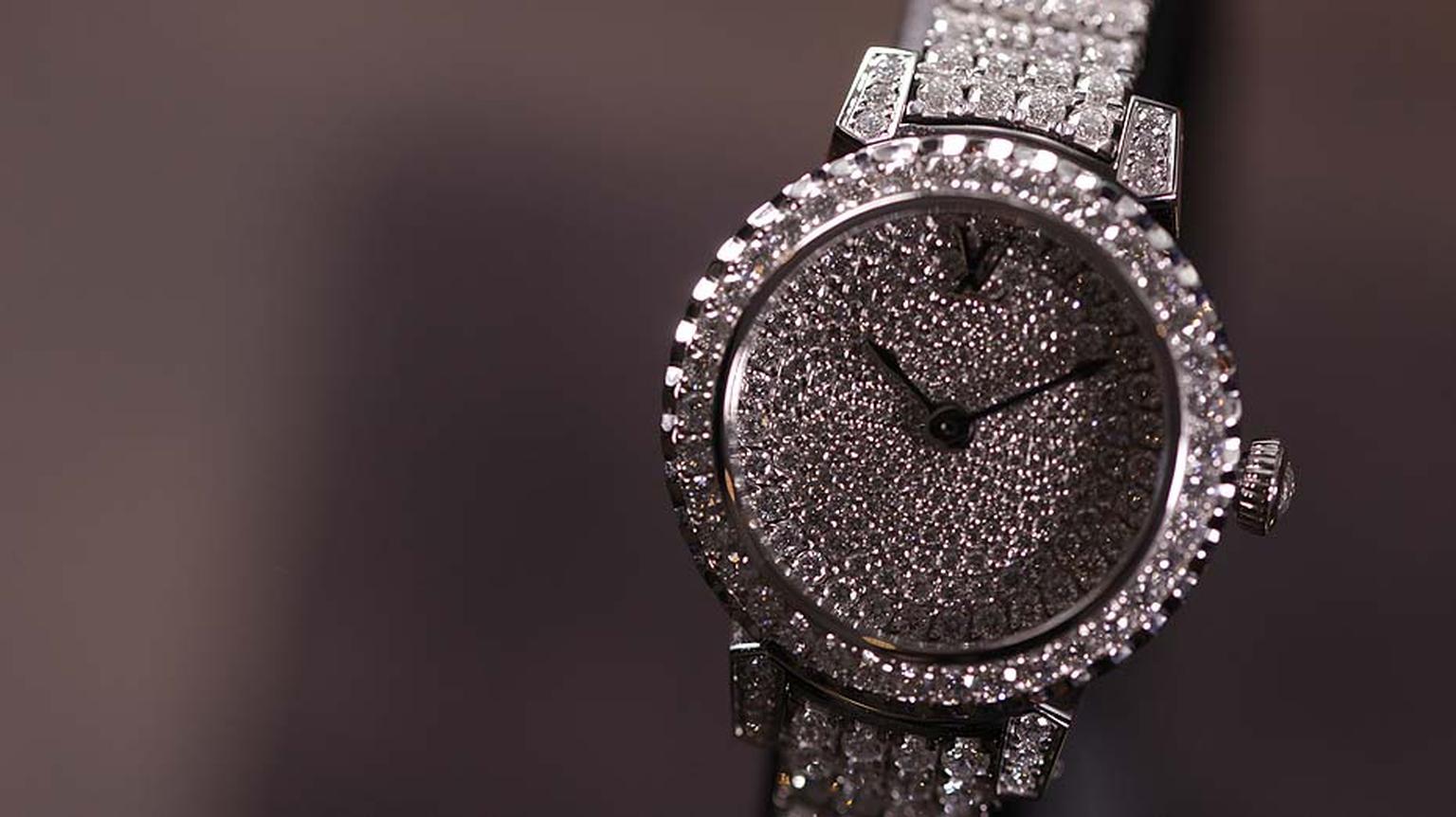 The glamorous Tambour Monogram Bijou Riviere is dressed in more than 600 diamonds and will add a real sparkle to your wrist.