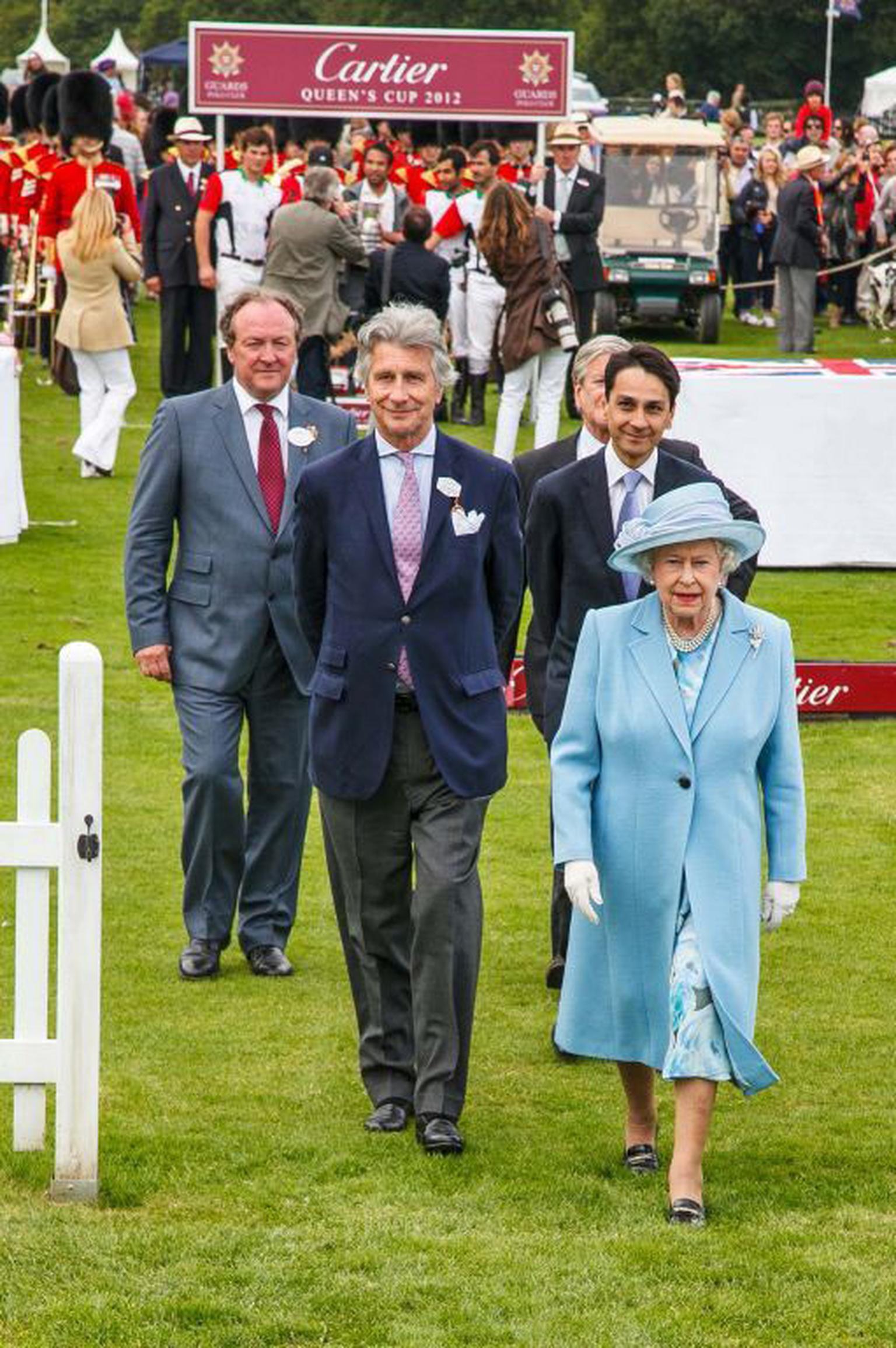 Queen at Cartier Polo arriving