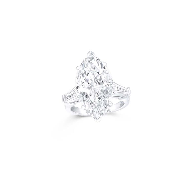 Graff jewellery marquise-cut promise diamond engagement ring.