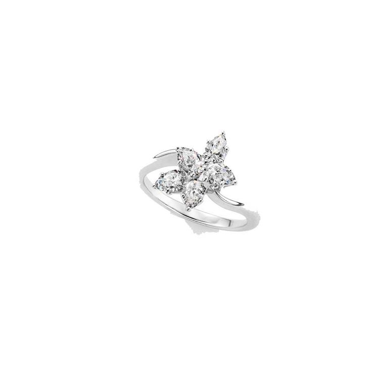 Harry Winston Lily cluster diamond engagement ring.