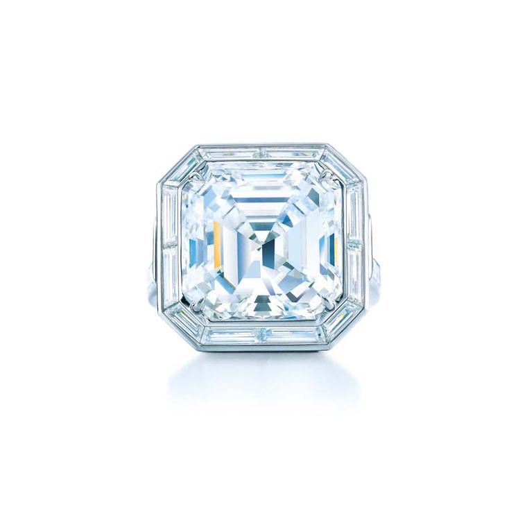 Tiffany & Co. emerald-cut diamond engagement ring from the 2014 Blue Book collection.