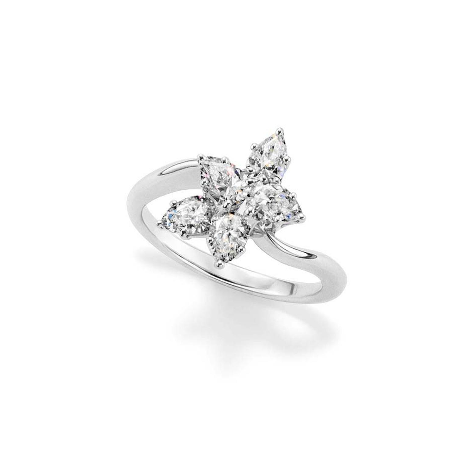 Harry Winston Lily cluster diamond engagement ring.