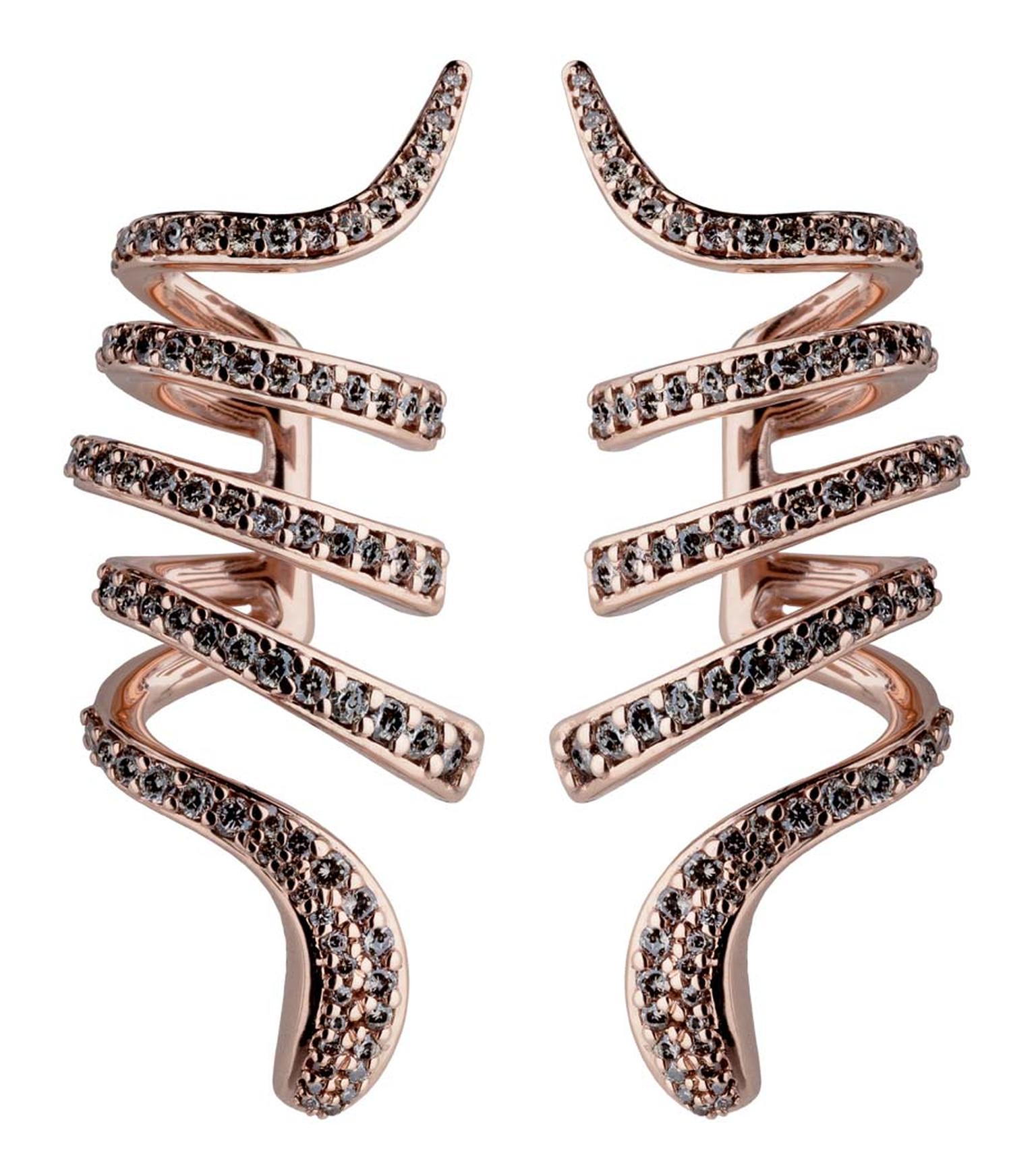 Rose gold snake head drops -