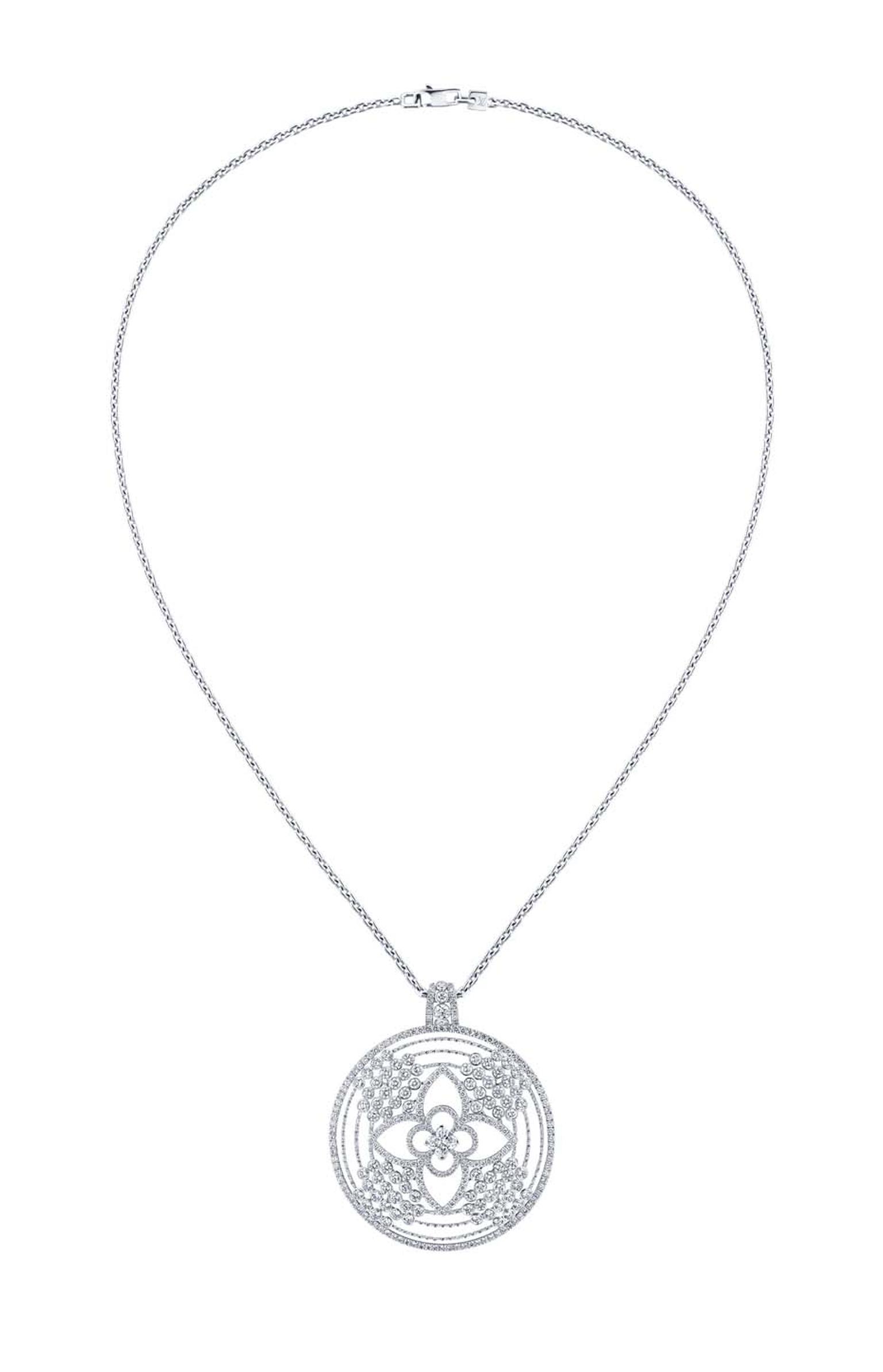 Louis Vuitton Vintage - Quatrefoil Diamond Necklace - White Gold