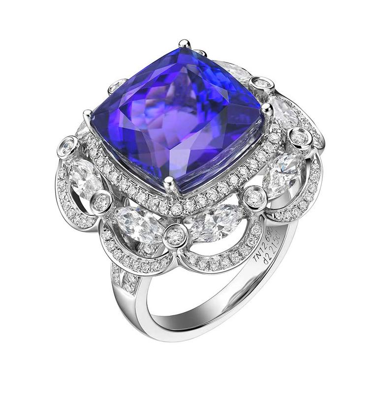 Chopard High Jewelry Diamond Large Tanzanite Amethyst White Gold Ring