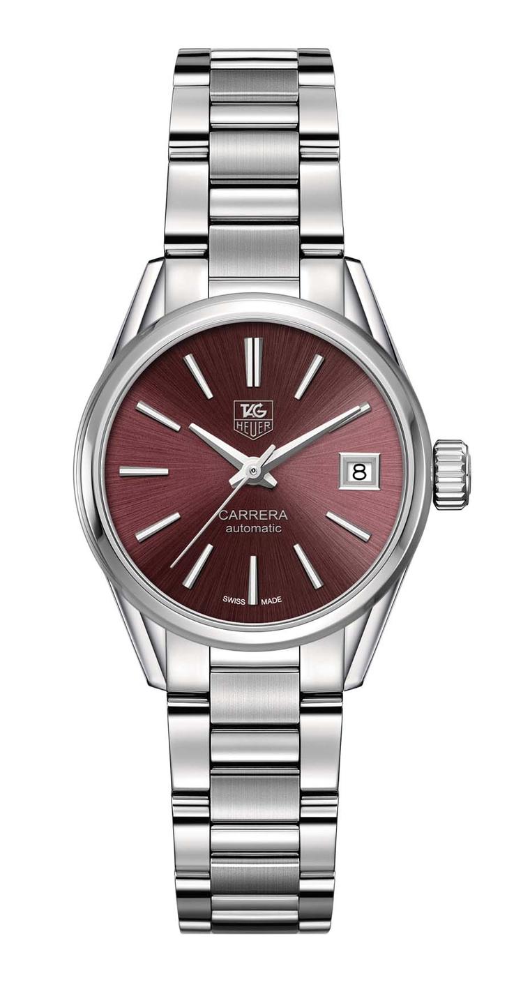 TAG Heuer watches Carrera 28mm Calibre 9 for ladies in stainless steel with hour, minute, central seconds and date functions powered by an automatic movement.