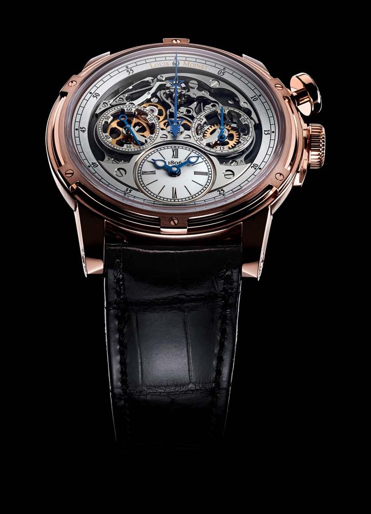 The Louis Moinet Memoris chronograph lets the chronograph function occupy centre stage, an original and indeed world-first approach to the chronograph, which usually takes second place to the time functions.