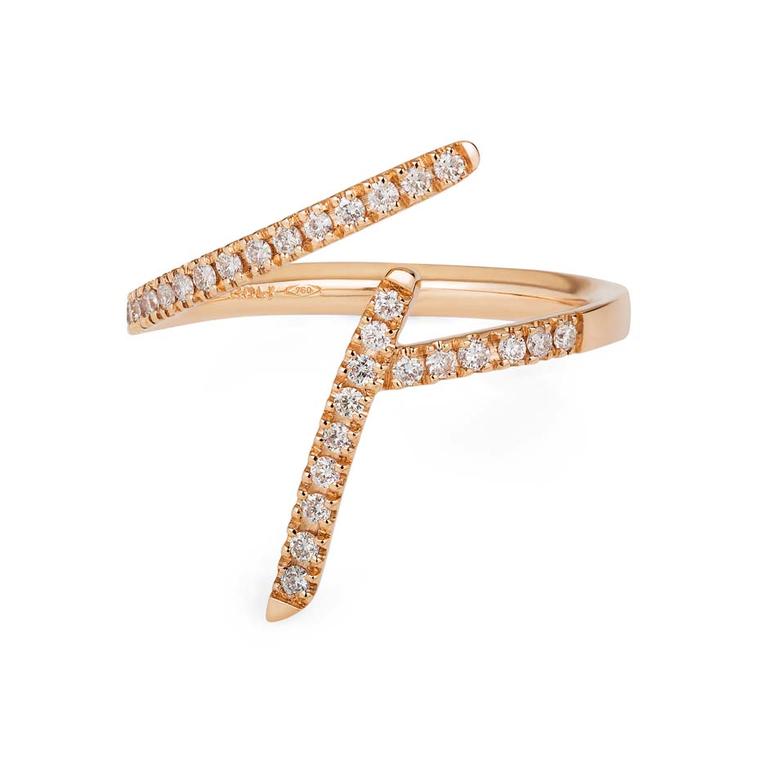 Sarah Ho Number 4 rose gold ring with diamonds from the new Numerati collection (from £1,600).
