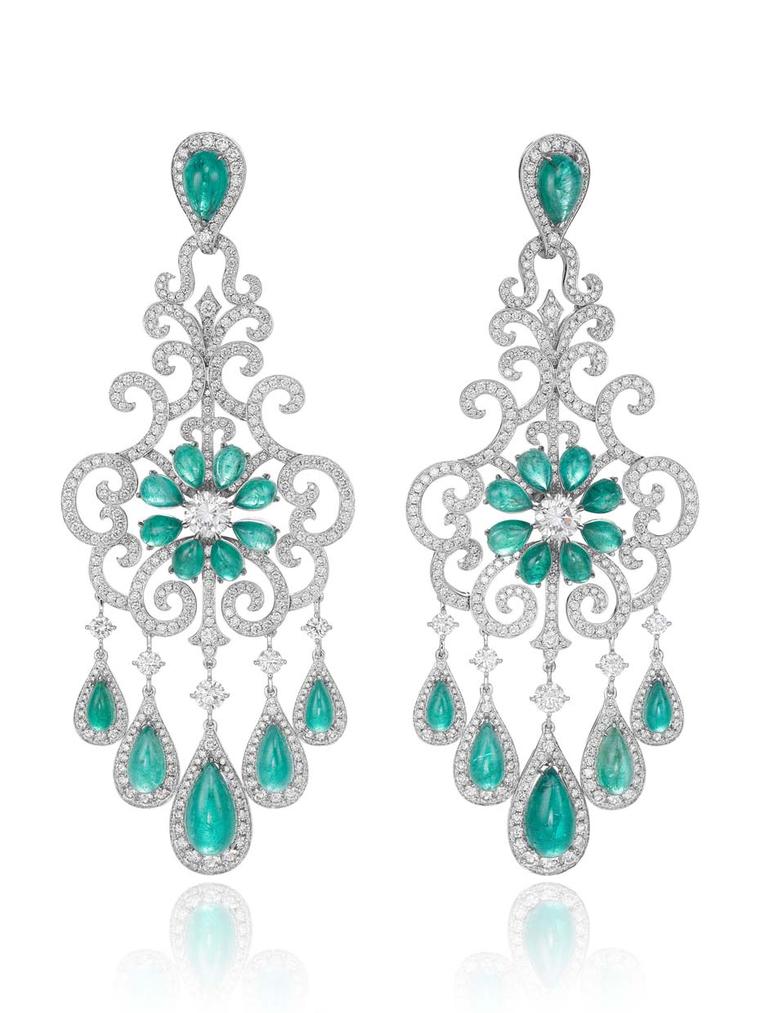 One-of-a-kind Chopard Paraiba tourmaline earrings with diamonds from the 2015 Red Carpet collection.
