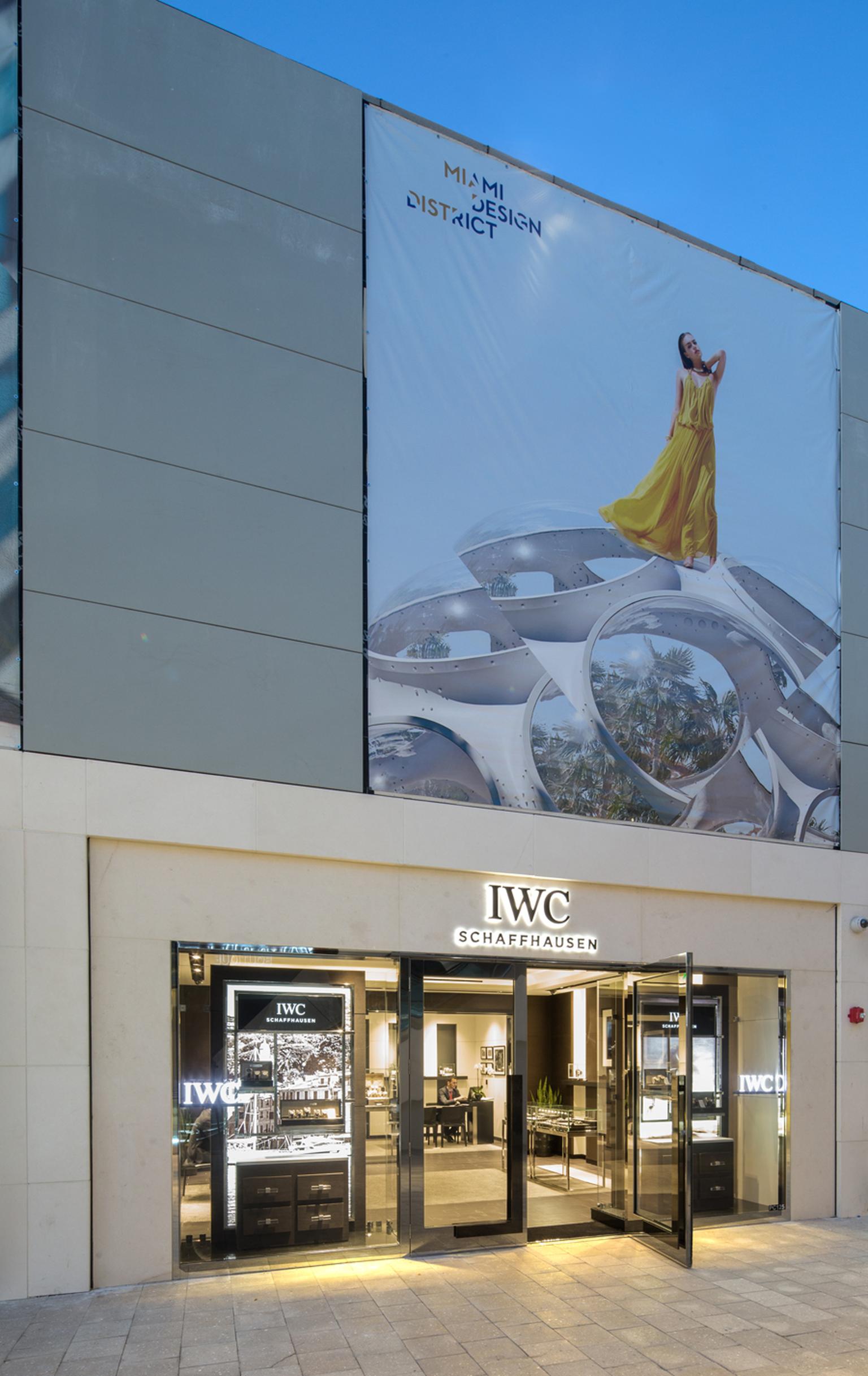 Luxury Swiss watchmaker IWC boutique in the Miami Design District.