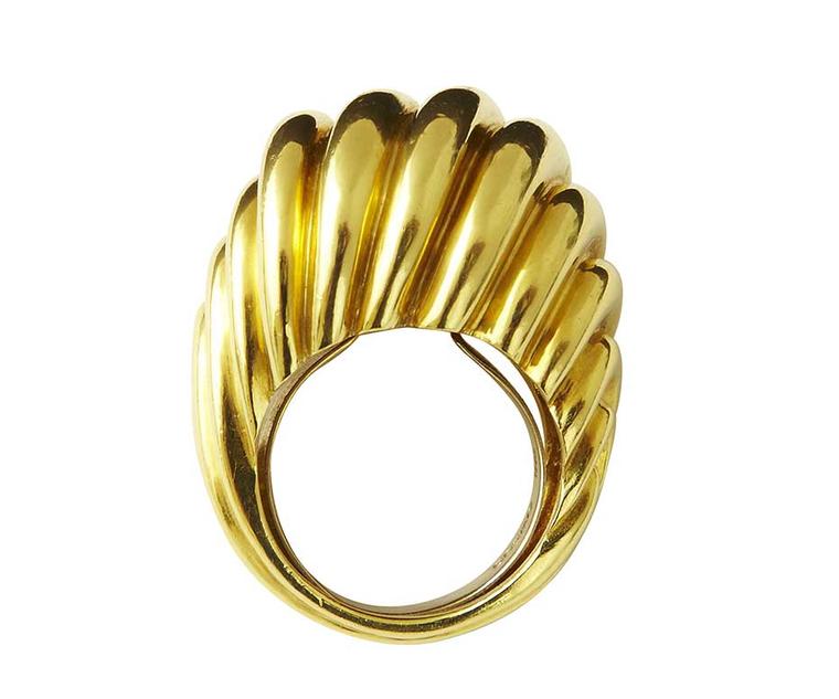 A classic David Webb gold cocktail ring, circa 1960 (estimate: £5,000-£7,000), which shows Webb's clear commitment to original design. To bid now, follow the link in the article.