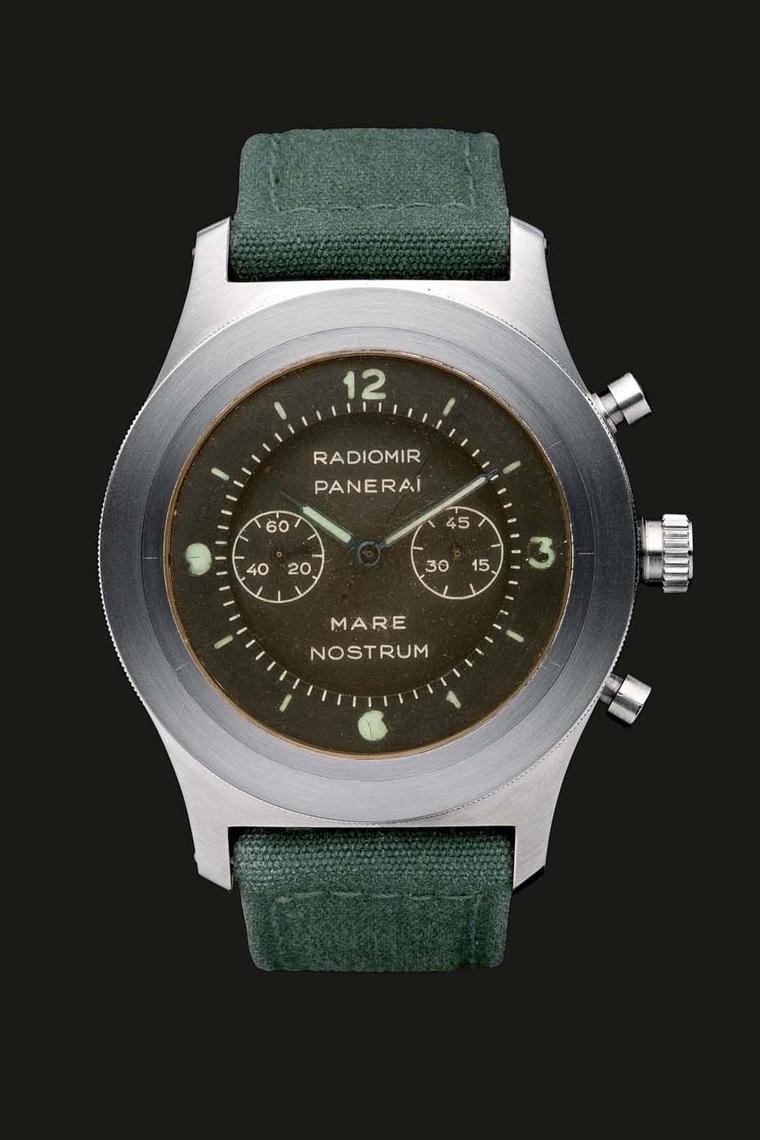 A reconstruction of the original Panerai Mare Nostrum 1943. Mussolini dreamed of reconquering the Mare Nostrum (Mediterrean) and the Raid on Alexandria in 1941, which crippled British battleships, almost turned the tide of the war. The Mare Nostrum chrono