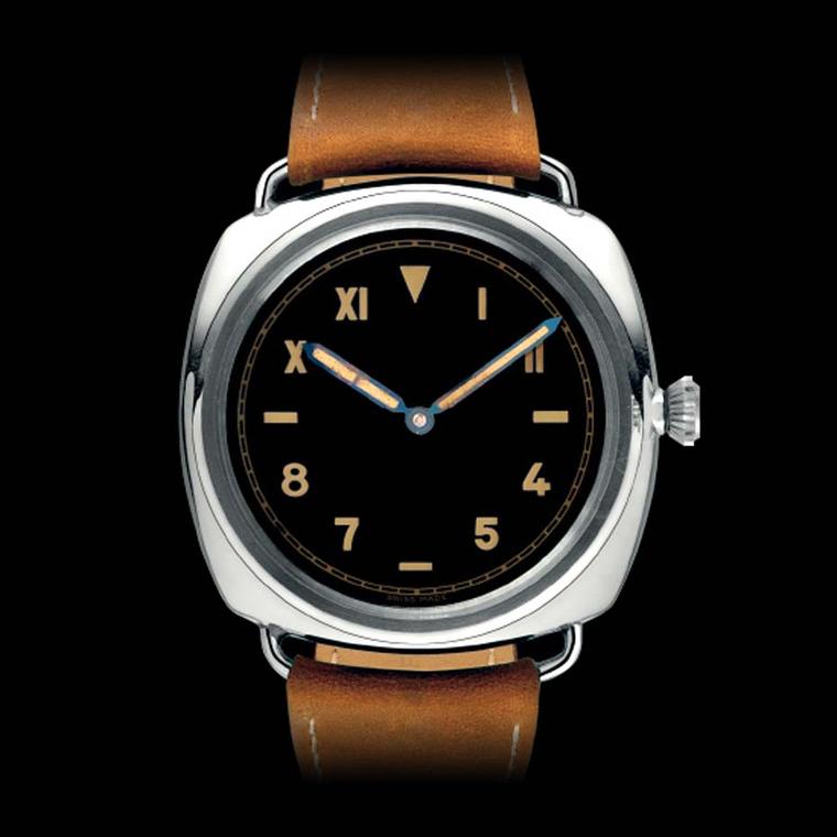 The ten Panerai Radiomir prototypes of 1936 measured a hefty 47mm in diameter and were housed in a cushion-shaped steel case with a screwed-down crown and caseback and soldered lugs. The case and movement were made by Rolex.