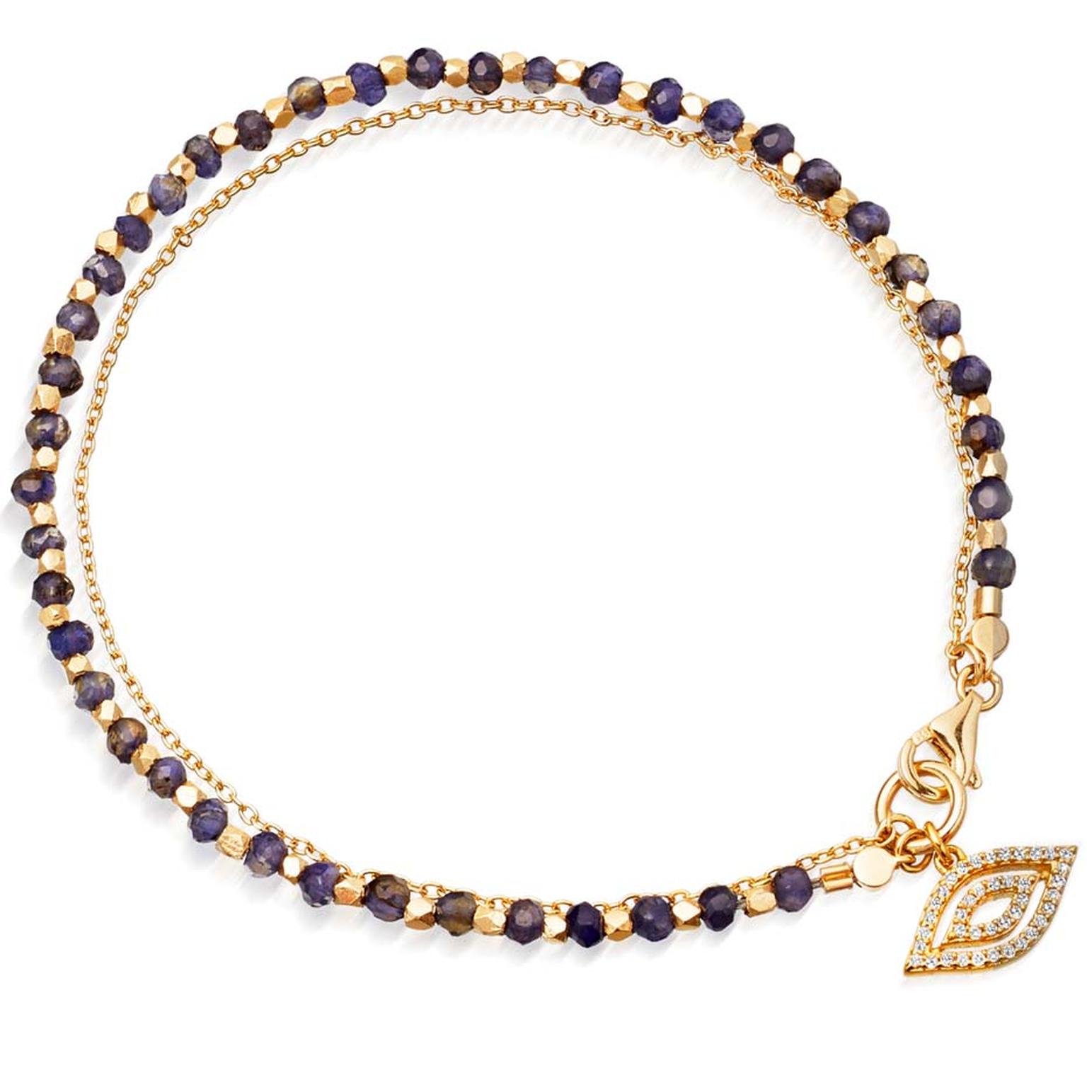 Astley Clarke incorporates its most iconic talismans into their fine biography collection, including this Sapphire evil eye bracelet.
