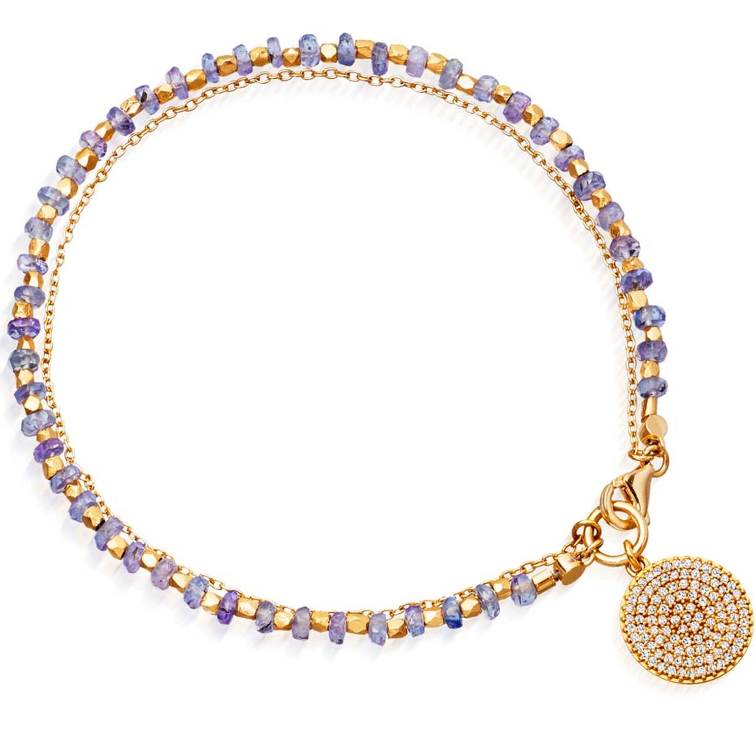 14ct yellow gold and tanzanite icon bracelet from Astley Clarke's fine biography collection.