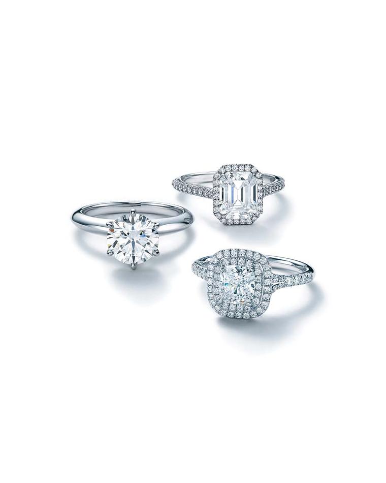 You can now see what rings including the Tiffany Soleste Emerald, Tiffany Setting and Tiffany Soleste, pictured here, look like on your finger with the Tiffany & Co. bridal app.